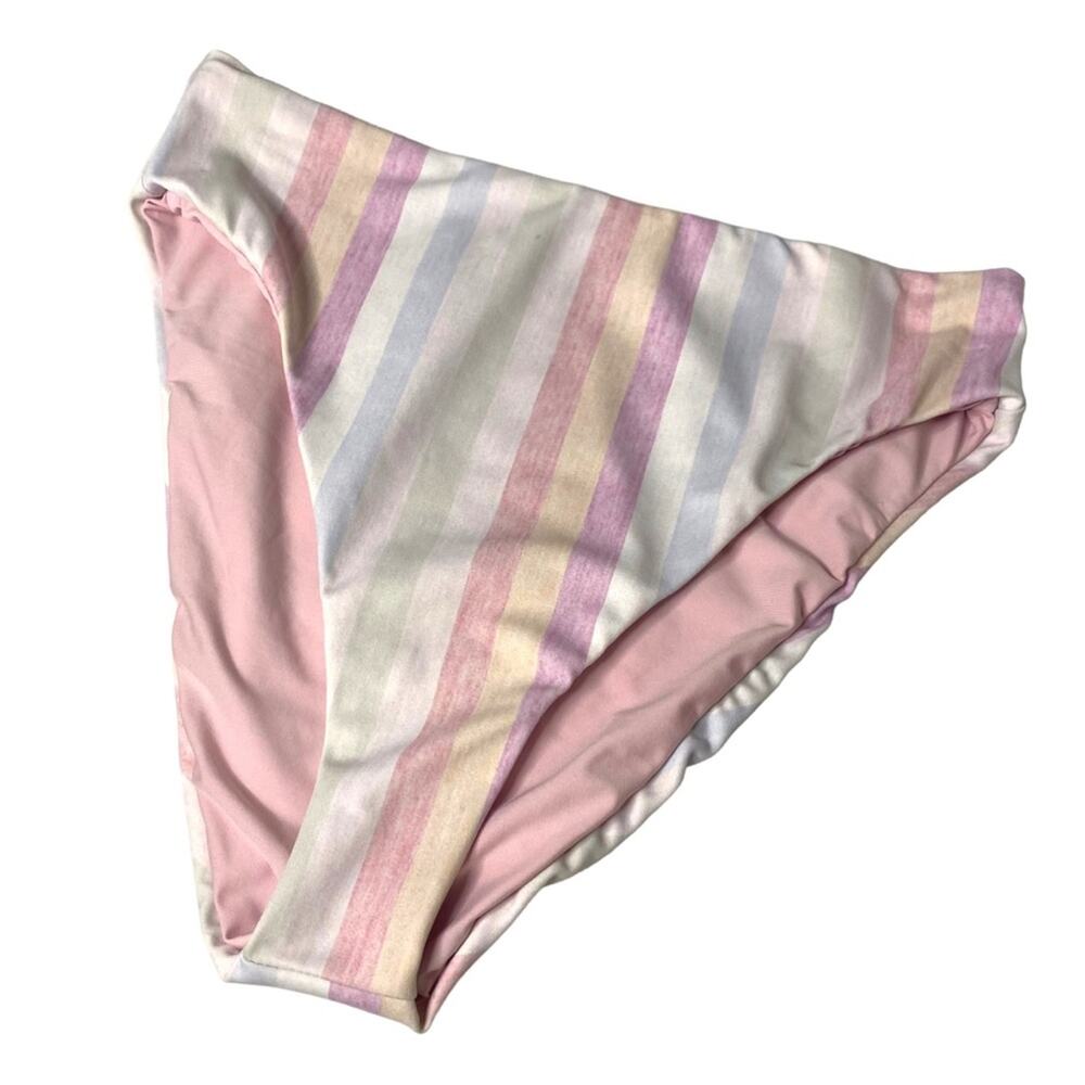 NWT Splendid Size Medium Heathered Ombre Stripe Bikini Bottom Summer Beach